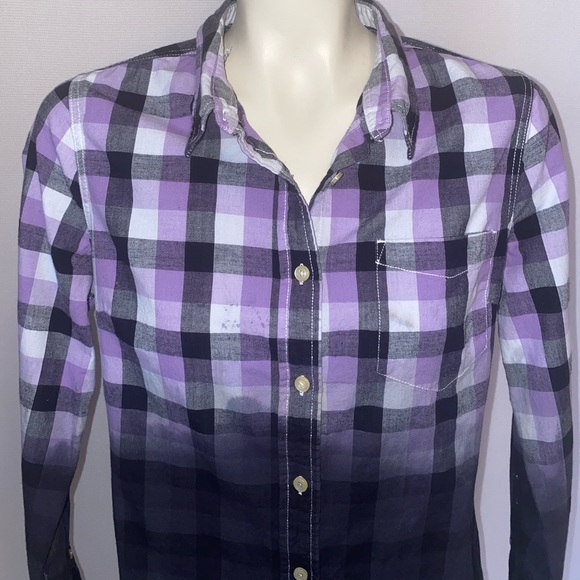 *CUSTOM DYED PLAID BUTTON DOWN - Picture 4 of 6